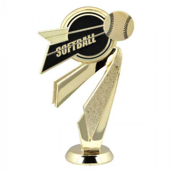 6 1/4" Softball Bullseye Trophy Figure Gold