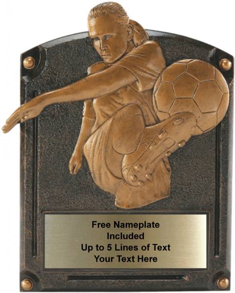 Female Soccer - Legends of Fame Series Resin Plate 6" x 8"