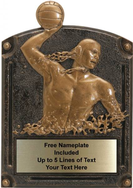 Male Water Polo - Legends of Fame Series Resin Plate 6" x 8"
