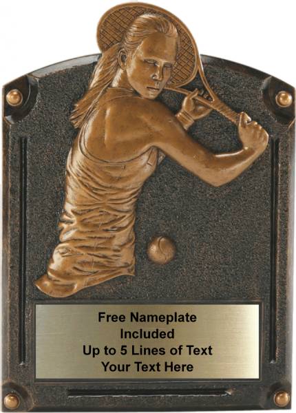 Female Tennis - Legends of Fame Series Resin Plate 6" x 8"