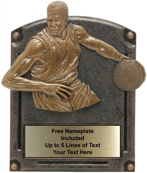 Male Basketball - Legends of Fame Series Resin Plate 5" x 6 1/2"