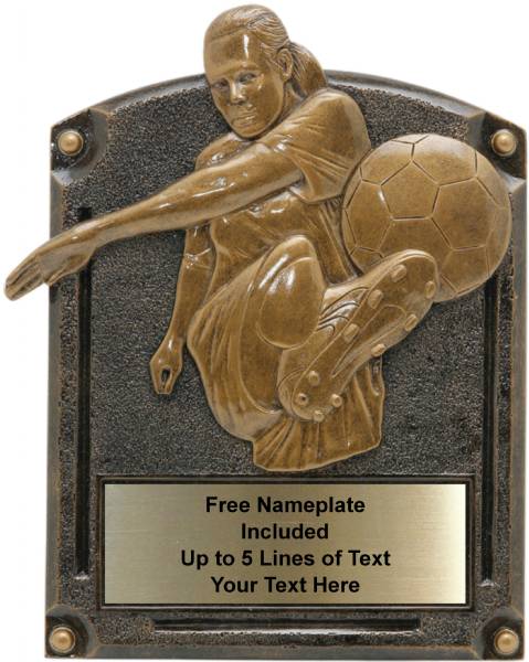 Female Soccer - Legends of Fame Series Resin Plate 5" x 6 1/2"