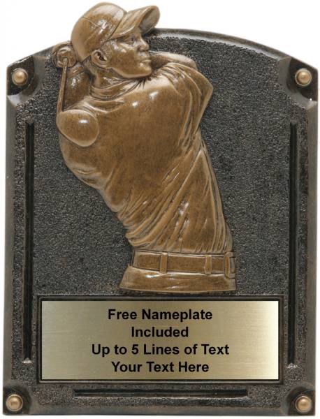 Male Golf - Legends of Fame Series Resin Plate 5" x 6 1/2"