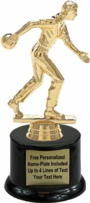 7" Bowler Male Trophy Kit with Pedestal Base