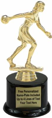 7" Bowler Female Trophy Kit with Pedestal Base