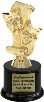 6 1/2" Drama Mask Trophy Kit with Pedestal Base