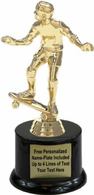 7" Skateboarder Trophy Kit with Pedestal Base