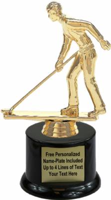 7" Male Shuffleboard Trophy Kit with Pedestal Base