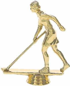 5" Shuffleboard Female Gold Trophy Figure
