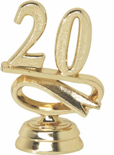 2 3/8" Gold "20" Year Date Trophy Trim Piece