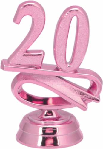 2 3/8" Pink "20" Year Date Trophy Trim Piece