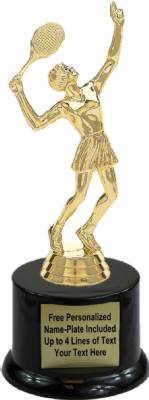 7 1/2" Tennis Female Trophy Kit with Pedestal Base