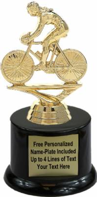 5 3/4" Bicycle Rider Female Trophy Kit with Pedestal Base