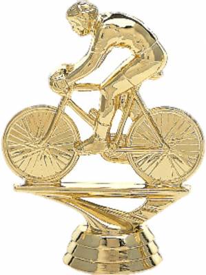 3 3/4" Bicycle Rider Male Trophy Figure Gold