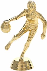 4 1/2" Basketball Action Female Trophy Figure Gold
