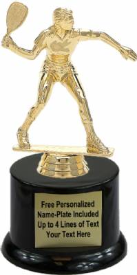 6 1/2" Racquetball Female Trophy Kit with Pedestal Base