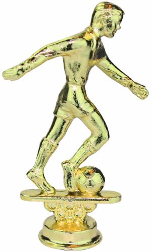 5" Metal Male Soccer Trophy Figure Gold