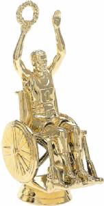 4" Wheelchair Male Gold Trophy Figure