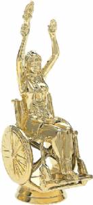 4" Wheelchair Female Gold Trophy Figure
