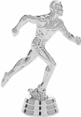 5 1/4" Track Male Silver Trophy Figure
