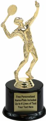 8 1/2" Tennis Male Trophy Kit with Pedestal Base