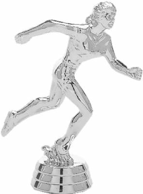 5 1/4" Track Female Silver Trophy Figure