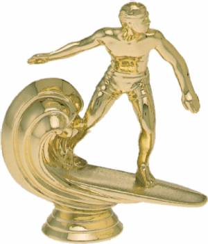 5 1/4" Surfer Male Gold Trophy Figure