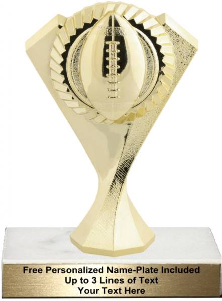 5 3/4" Gold Football Diamond Victory Trophy Kit