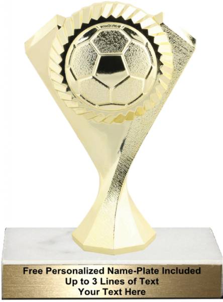 5 3/4" Gold Soccer Diamond Victory Trophy Kit