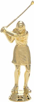 5 1/2" Golfer Female with Club Trophy Figure Gold