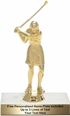 6 1/4" Golfer Female with Club Trophy Kit