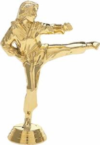 6" Gold Karate Female Trophy Figure