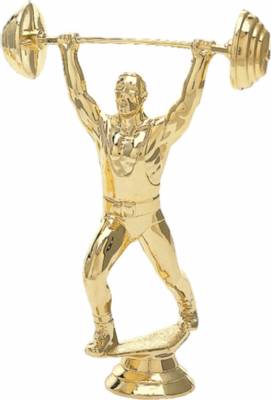 6" Weightlifter Male Gold Trophy Figure