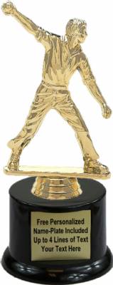 7" Cricket Bowler Male Trophy Kit with Pedestal Base