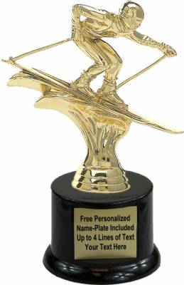 7" Downhill Skier Male Trophy Kit with Pedestal Base