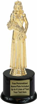 8" Beauty Queen Trophy Kit with Pedestal Base