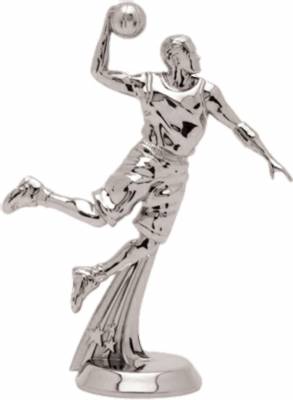 5 3/8" All Star Basketball Male Silver Trophy Figure