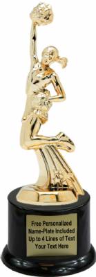 7" All Star Cheerleader Female Trophy Kit with Pedestal Base