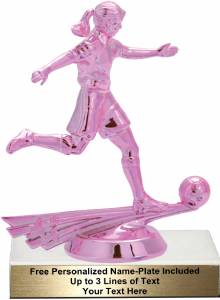Pink 5 3/4" Female Soccer Trophy Kit