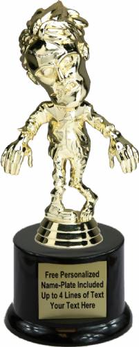 7 1/4" Gold Zombie Trophy Kit with Pedestal Base