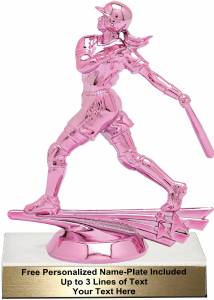 Pink 5 3/4" Female Softball Trophy Kit