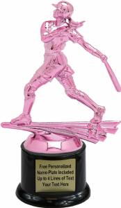 Pink 7" Female Softball Trophy Kit with Pedestal Base