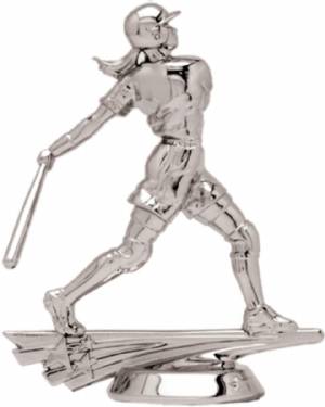 5" All Star Softball Female Silver Trophy Figure