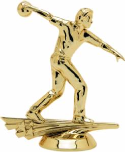 5" All Star Bowling Male Trophy Figure Gold