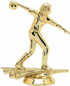 5" All Star Bowling Female Trophy Figure Gold