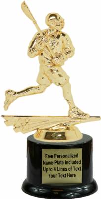 7" All Star Lacrosse Male Trophy Kit with Pedestal Base