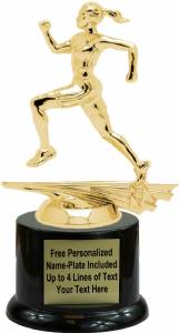 7" All Star Track Female Trophy Kit with Pedestal Base