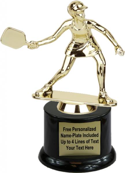 7 3/4" Female Pickleball Trophy Kit with Pedestal Base