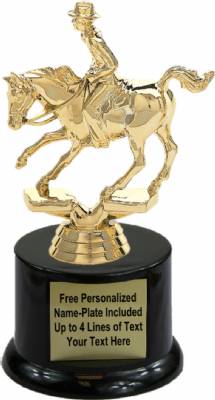 6 1/2" Cutting Horse Male Rider Trophy Kit with Pedestal Base