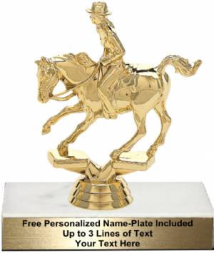 5 1/4" Cutting Horse Female Rider Trophy Kit